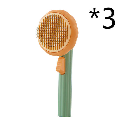 Handheld Self-Cleaning Steel Wire Cat Brush for Efficient Hair Removal