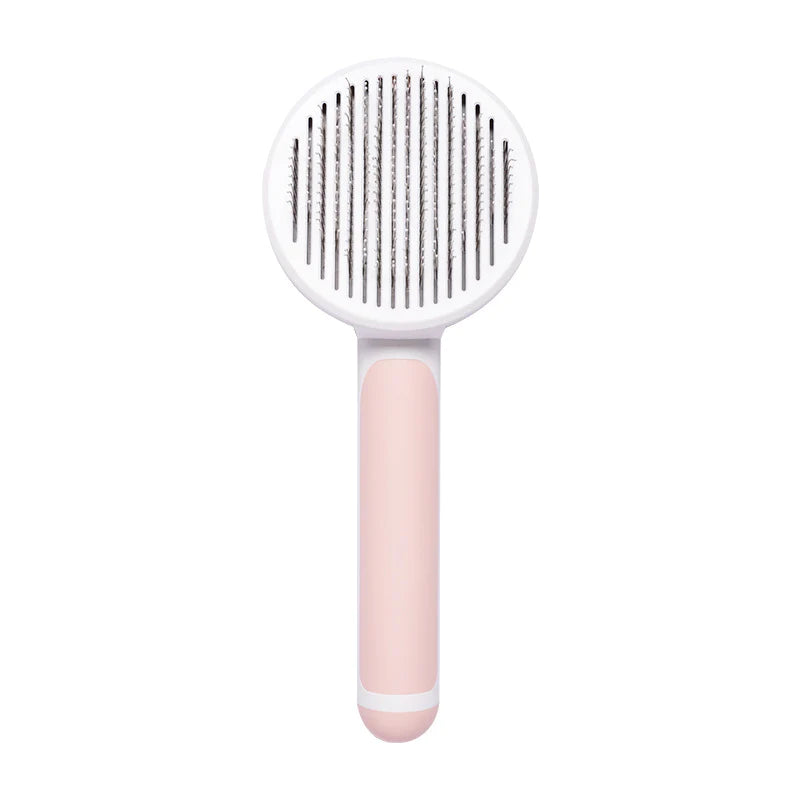 Handheld Self-Cleaning Steel Wire Cat Brush for Efficient Hair Removal