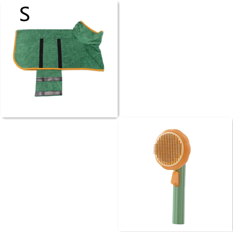 Handheld Self-Cleaning Steel Wire Cat Brush for Efficient Hair Removal