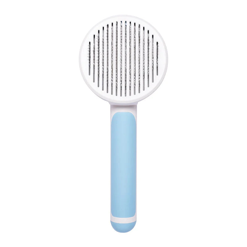 Handheld Self-Cleaning Steel Wire Cat Brush for Efficient Hair Removal