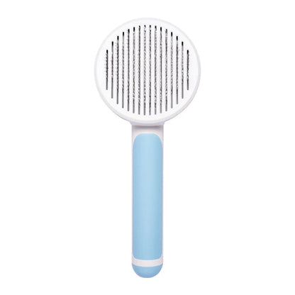 Handheld Self-Cleaning Steel Wire Cat Brush for Efficient Hair Removal