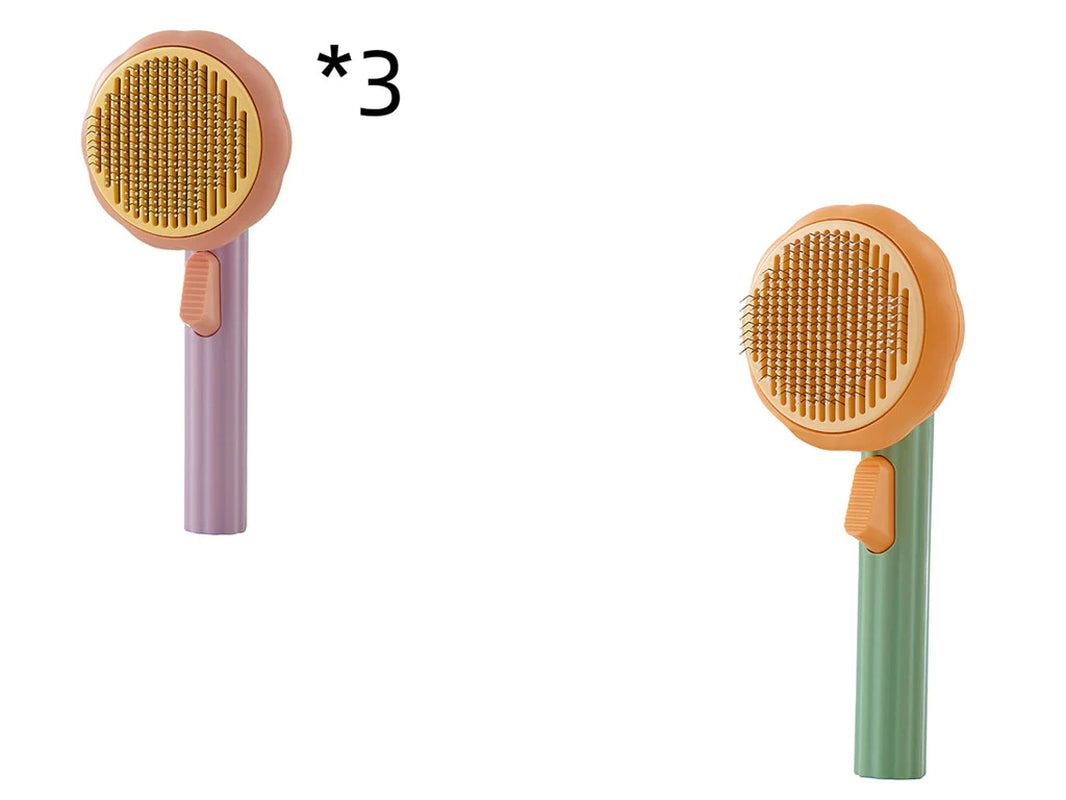 Handheld Self-Cleaning Steel Wire Cat Brush for Efficient Hair Removal