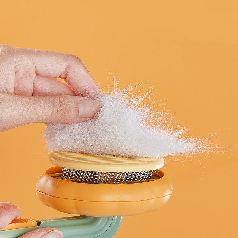 Handheld Self-Cleaning Steel Wire Cat Brush for Efficient Hair Removal