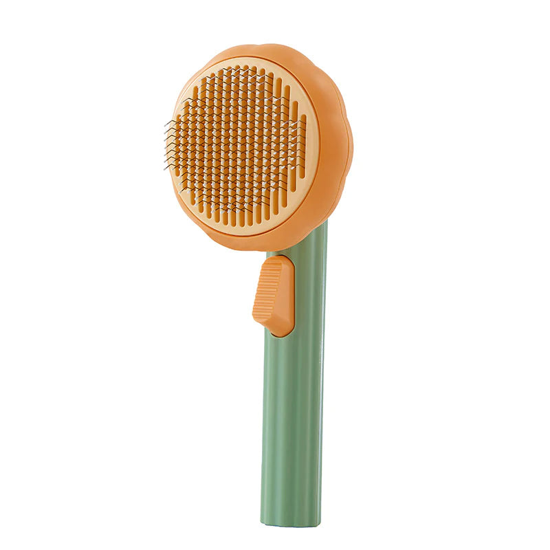 Handheld Self-Cleaning Steel Wire Cat Brush for Efficient Hair Removal